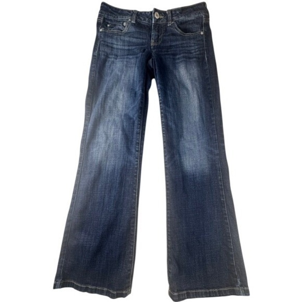 American Eagle Outfitters Jeans Womens 4 Short Flare Dark Wash Low Rise Stretch